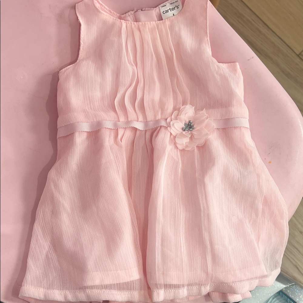 Carter's Light Pink Baby Dress with Flower Accent